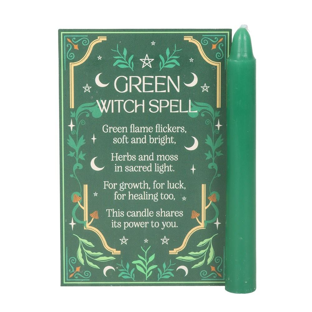 Something Different - Pack of 12 Green Witch Spell Geurkaars - Groen